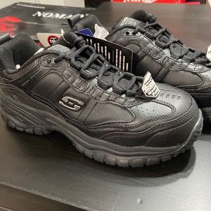 New Men Sketchers Work Stride-Chatham Lace-Up Black size 7M US